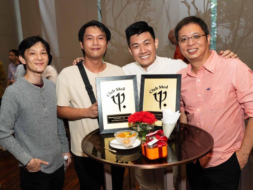 Club Med Awards 2023 - Andy and Eugene from Travelution Holidays with Kit and Gabriel from Club Med